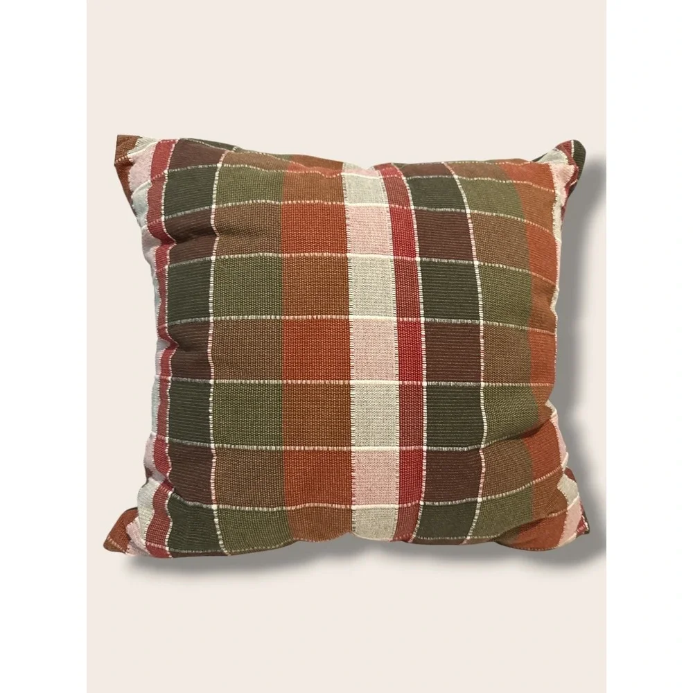 Oversized Woven Grid Throw Pillow, Red/Green - Threshold Studio McGee Christmas‎